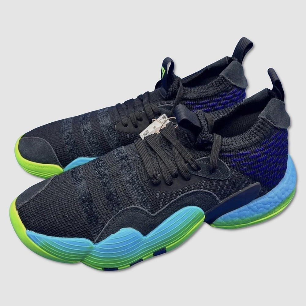 Mens Adidas Trae Young 2 Shoes - NEW Size 10 Black / Purple / Cyan - #47469-CL2